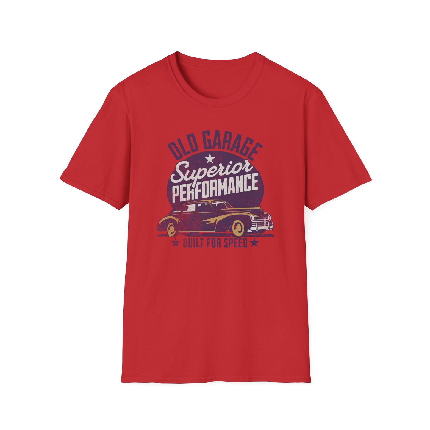 Old Garage - Unisex Softstyle Vintage T-Shirt - Front Print