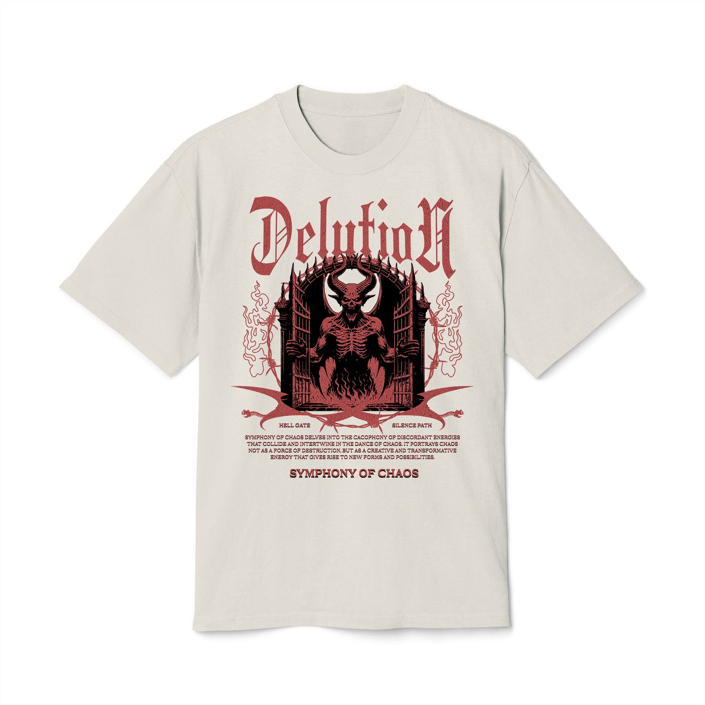 Symphony of Caos - Oversized Heavy Feaded Tee - Front Print