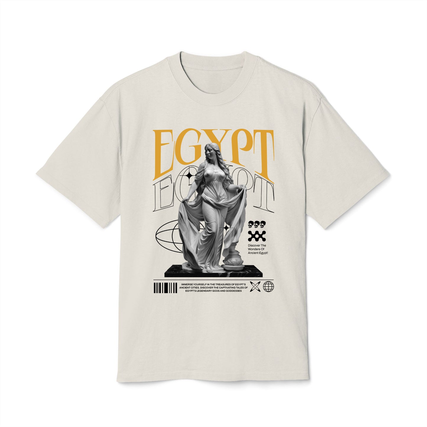 Egypt - Oversized Heavy Feaded Tee - Front Print