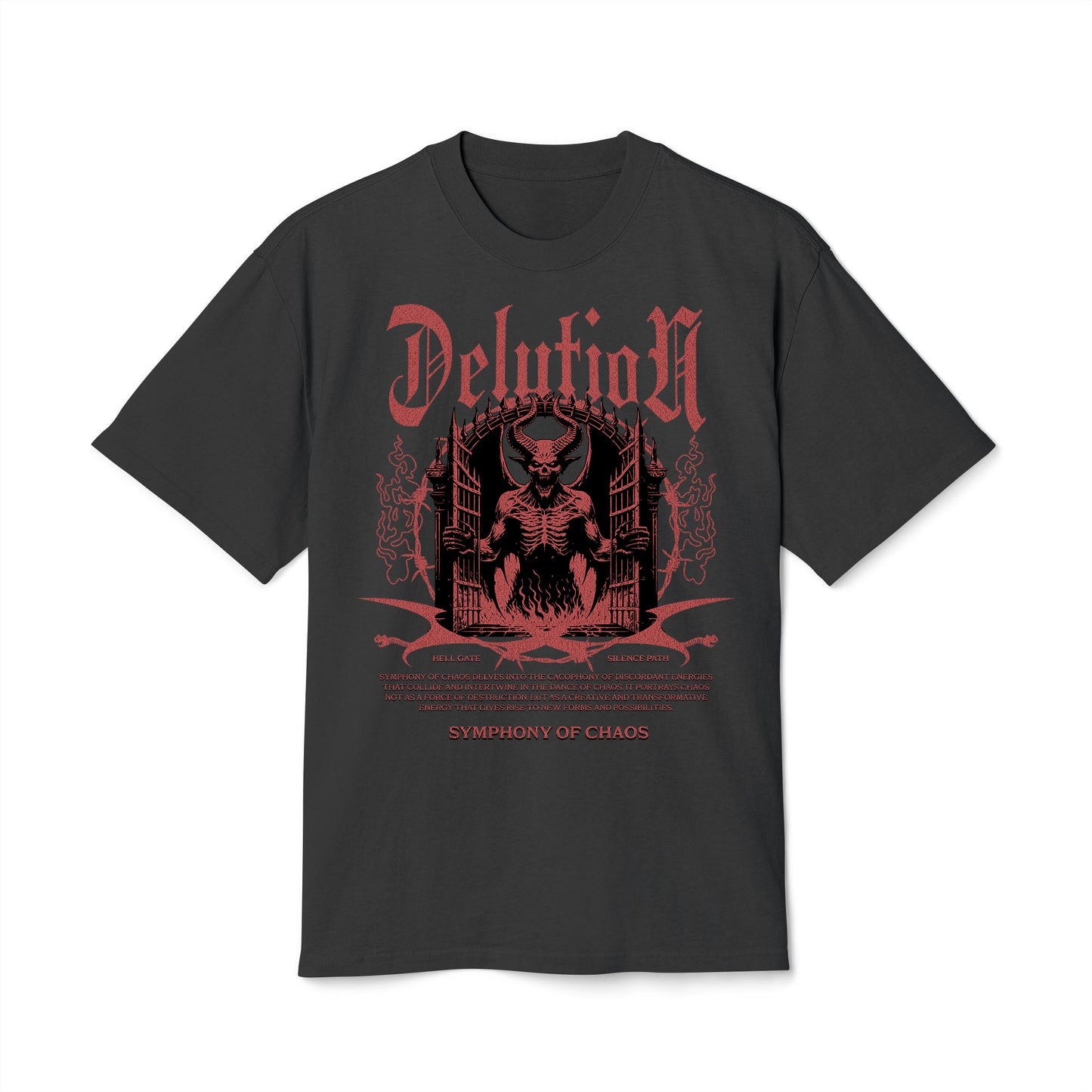 Symphony of Caos - Oversized Heavy Feaded Tee - Front Print