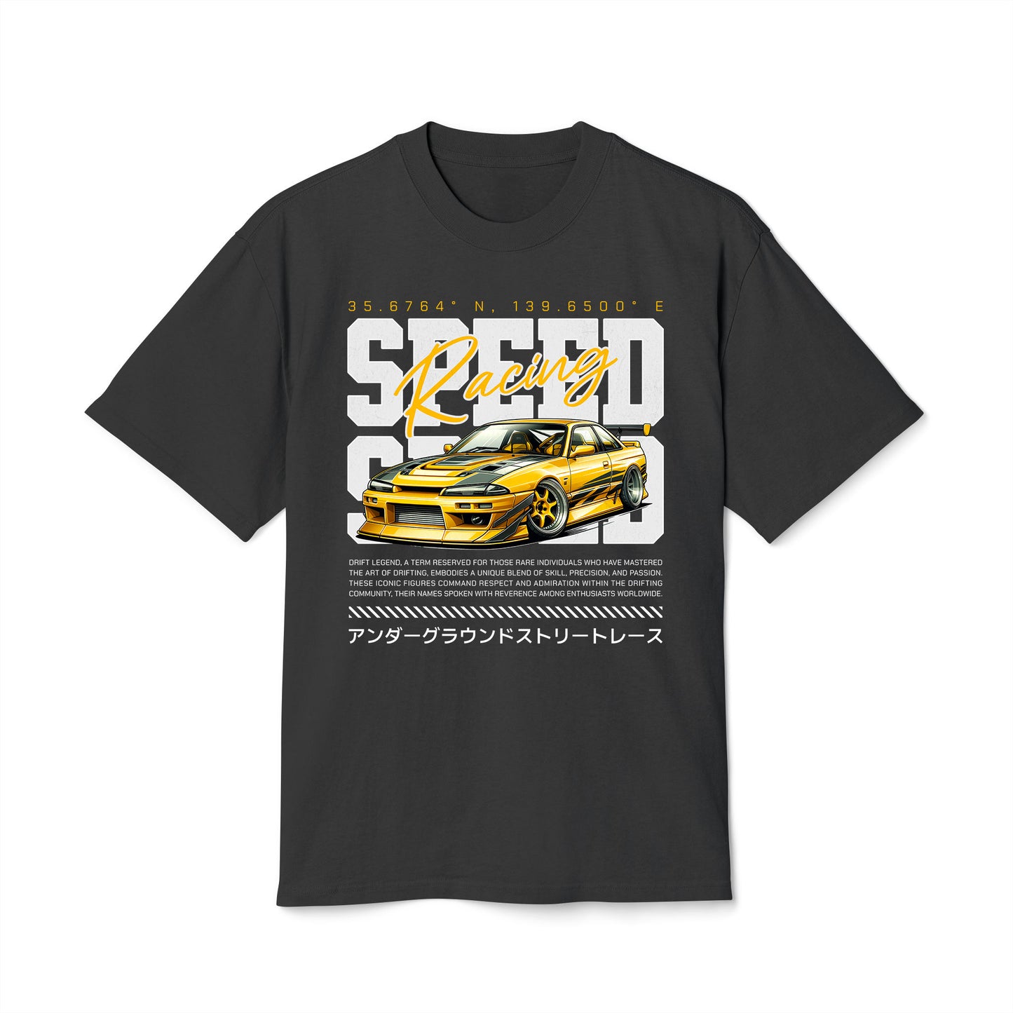 JDM Speed Racing - Oversized Heavy Feaded Tee - Front Print
