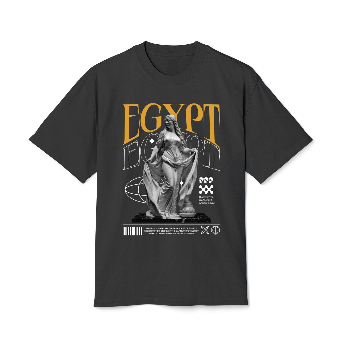 Egypt - Oversized Heavy Feaded Tee - Front Print
