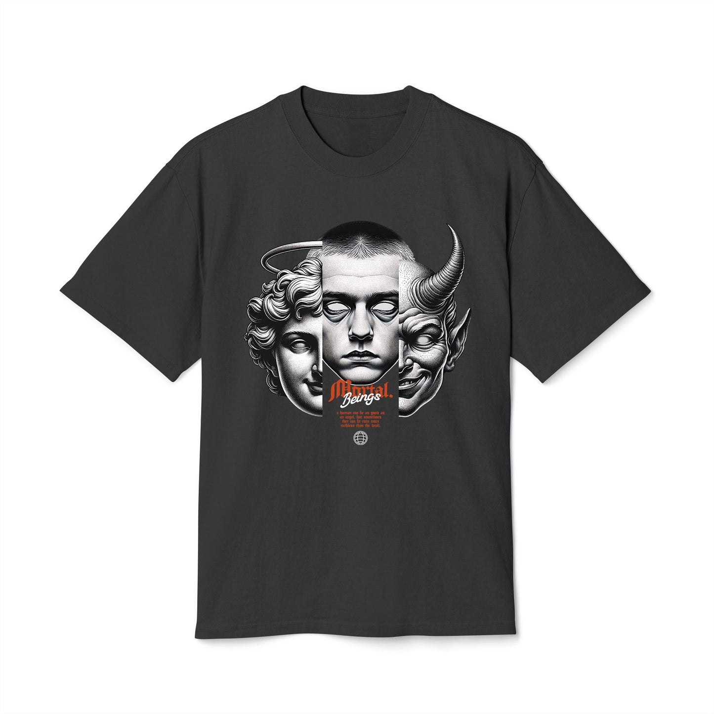 Mortal Beings - Oversized Heavy Feaded Tee - Front Print