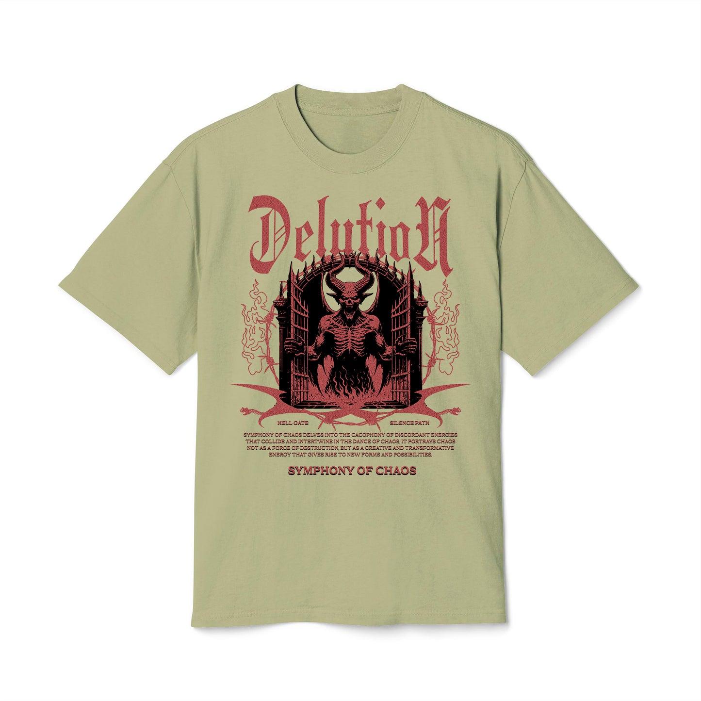 Symphony of Caos - Oversized Heavy Feaded Tee - Front Print