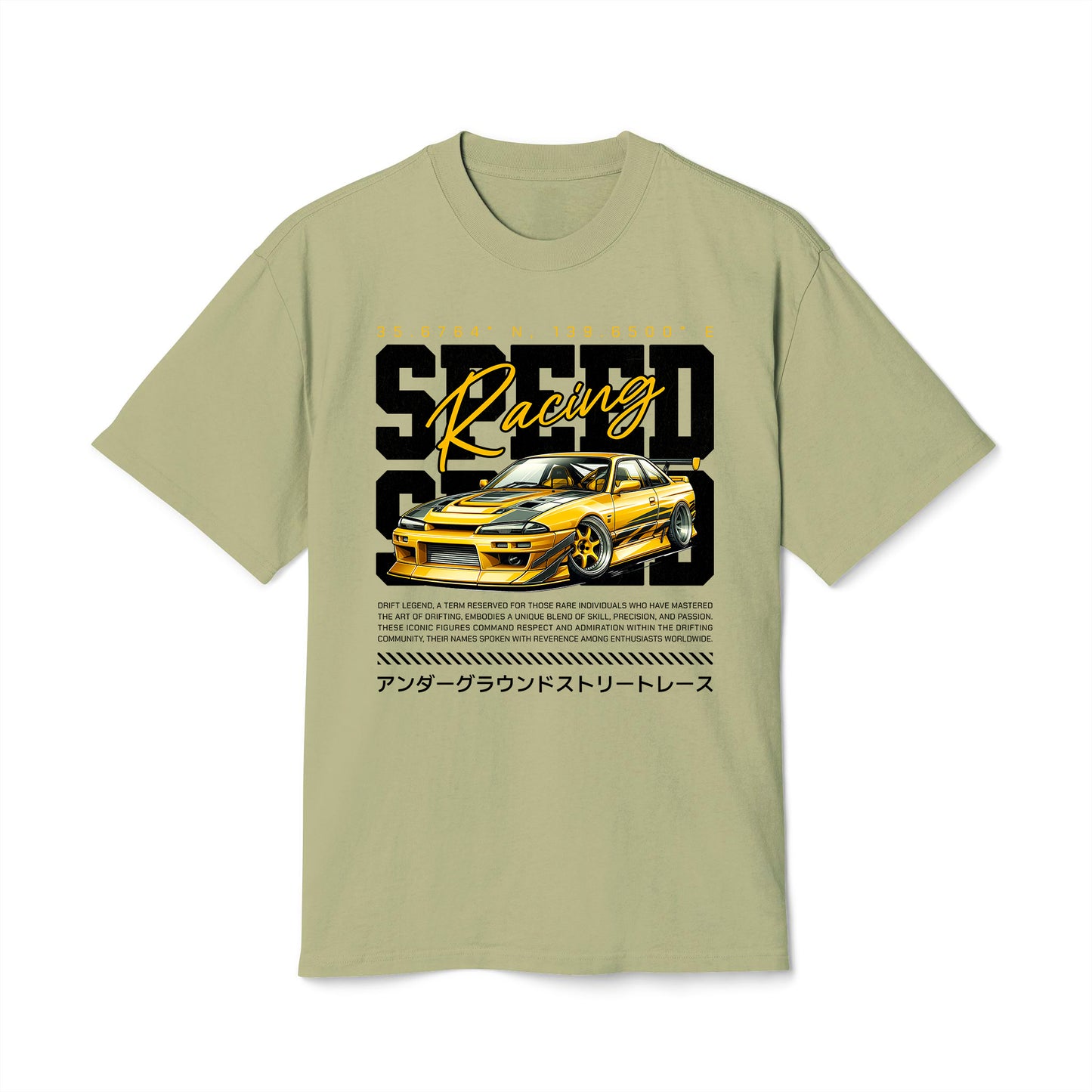 JDM Speed Racing - Oversized Heavy Feaded Tee - Front Print
