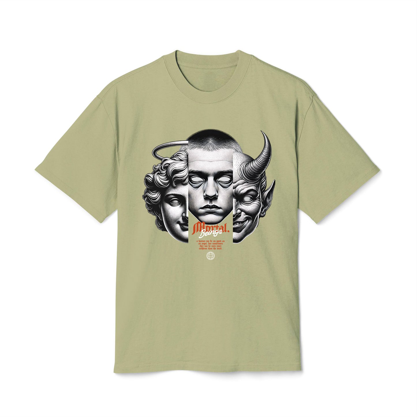Mortal Beings - Oversized Heavy Feaded Tee - Front Print