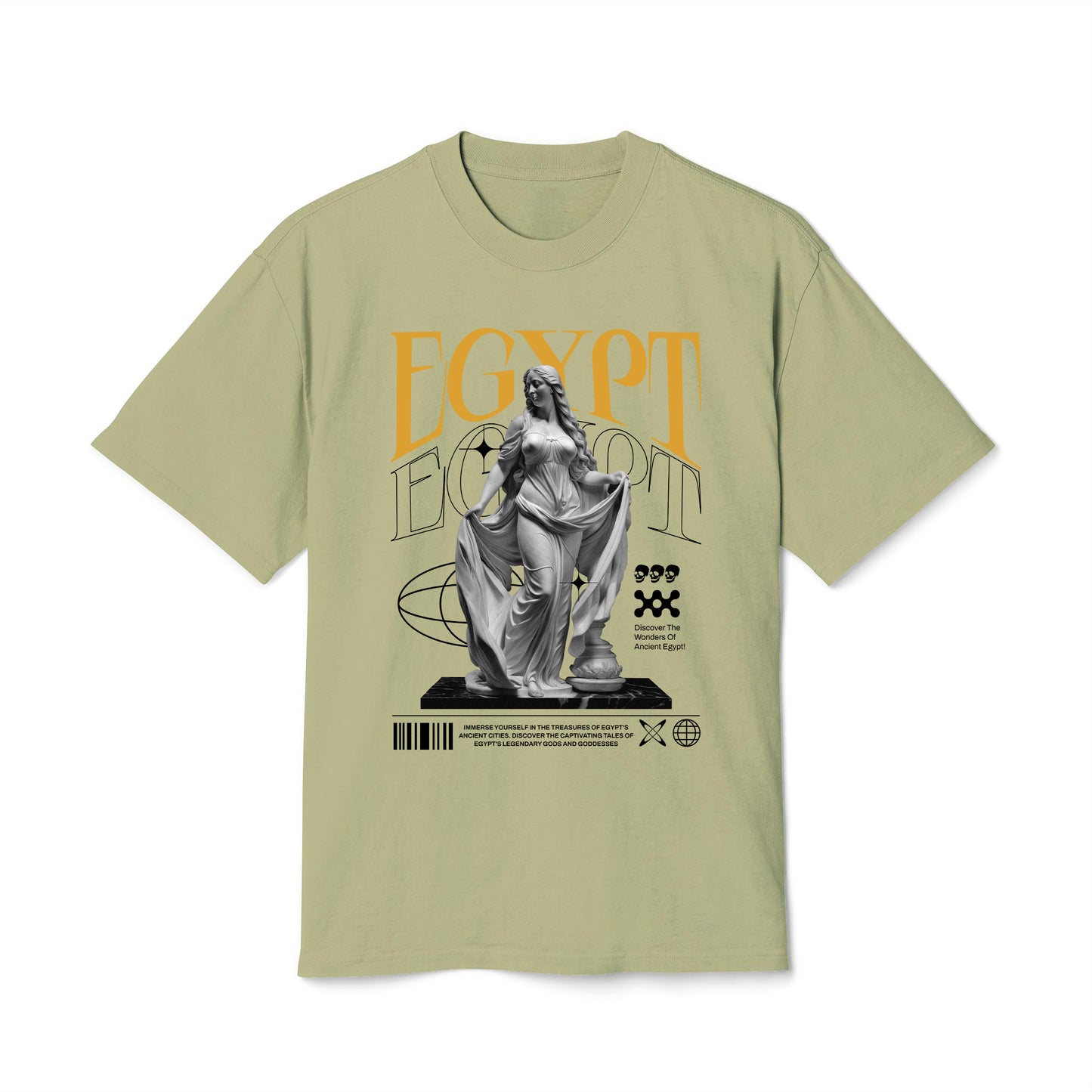 Egypt - Oversized Heavy Feaded Tee - Front Print