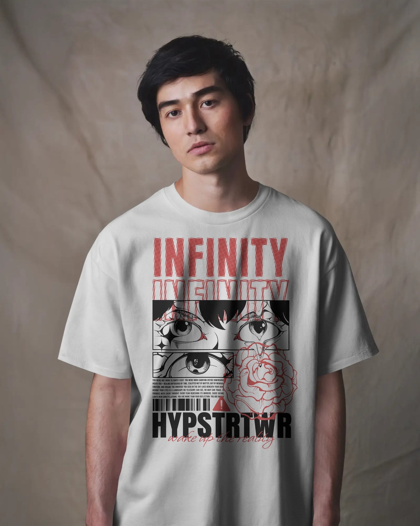 Infinity - Organic Oversized High Neck T-shirt - Front Print