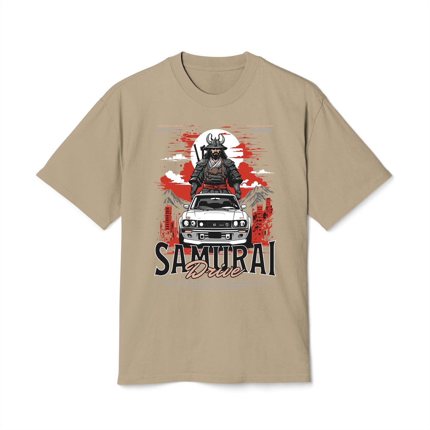 Samurai Driver - Oversized Heavy Feaded Tee - Front Print