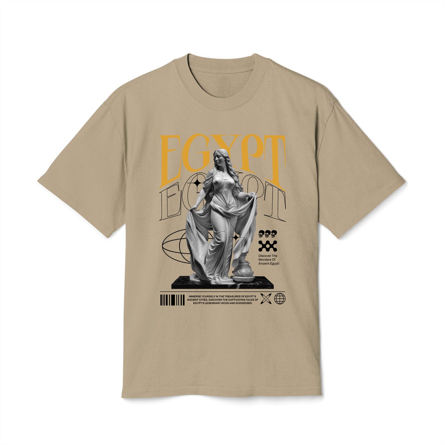 Egypt - Oversized Heavy Feaded Tee - Front Print
