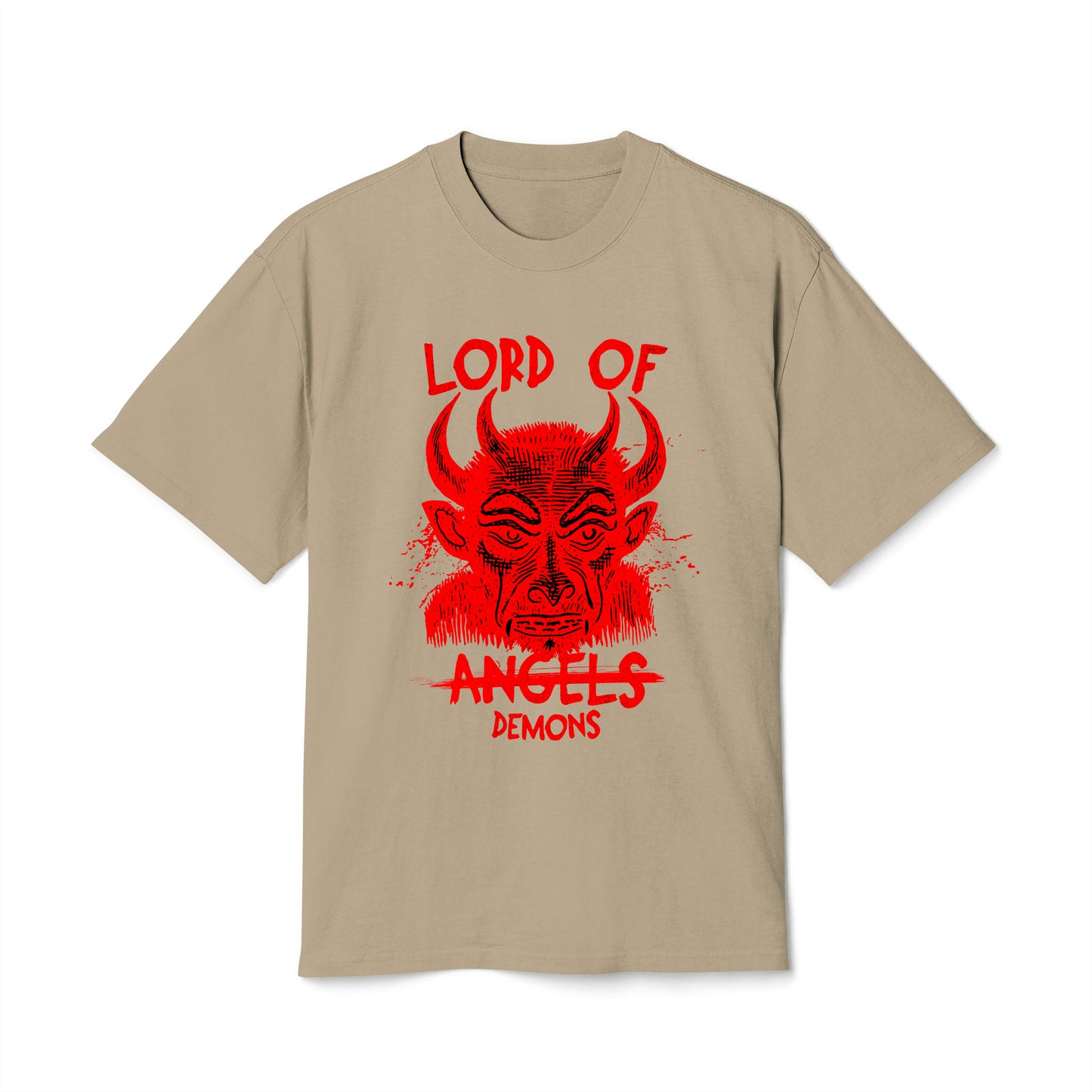 Lord Of Demons - Oversized Heavy Feaded Tee - Front Print