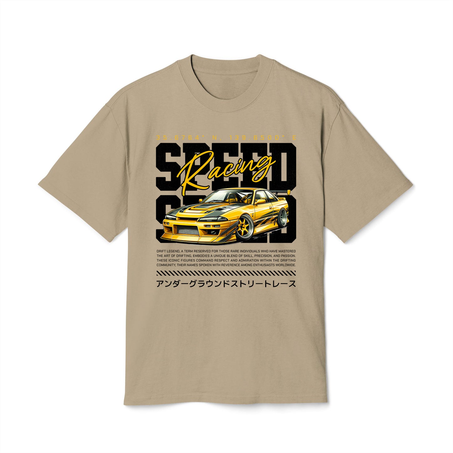 JDM Speed Racing - Oversized Heavy Feaded Tee - Front Print