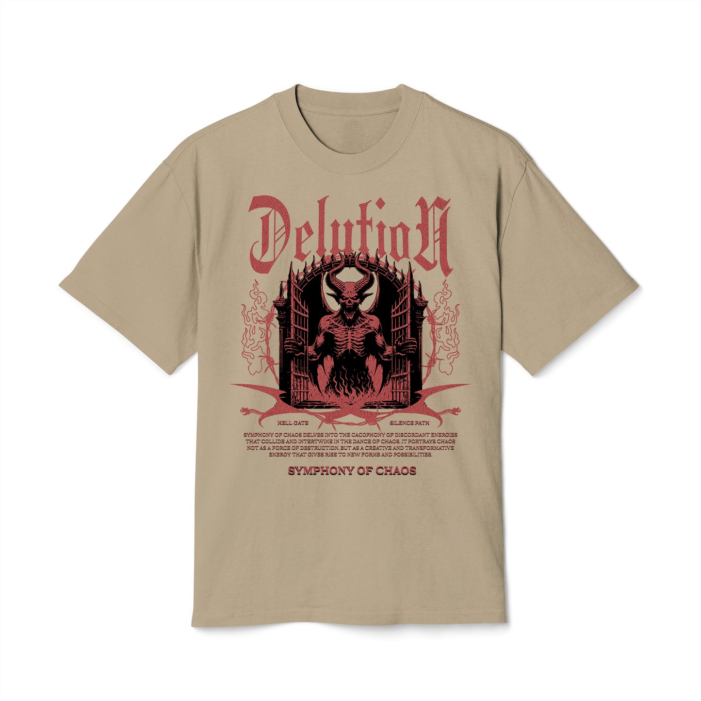 Symphony of Caos - Oversized Heavy Feaded Tee - Front Print
