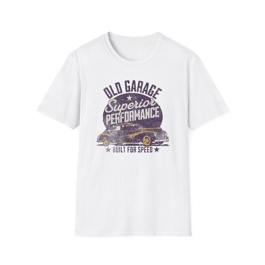 Old Garage - Unisex Softstyle Vintage T-Shirt - Front Print