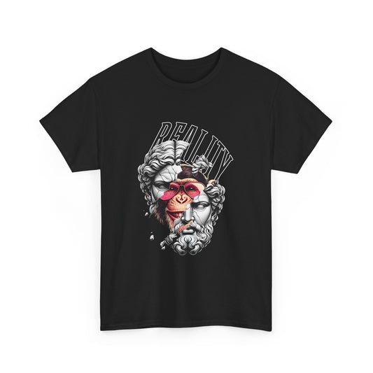 Reality T-Shirt – Surreal Greek Statue x Monkey Face Art