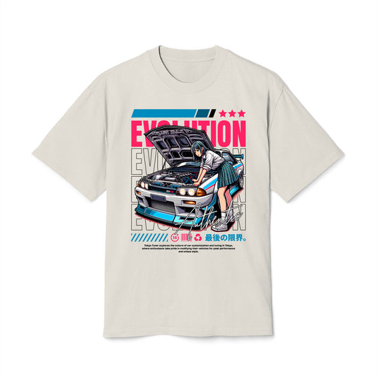 JDM Car Anime Girl - Oversized Heavy Feaded Tee - Front Print