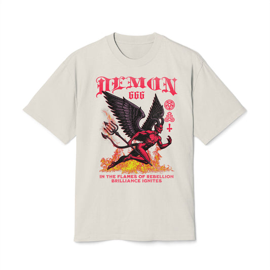 Demon Satanic - Oversized Heavy Feaded Tee - Front Print