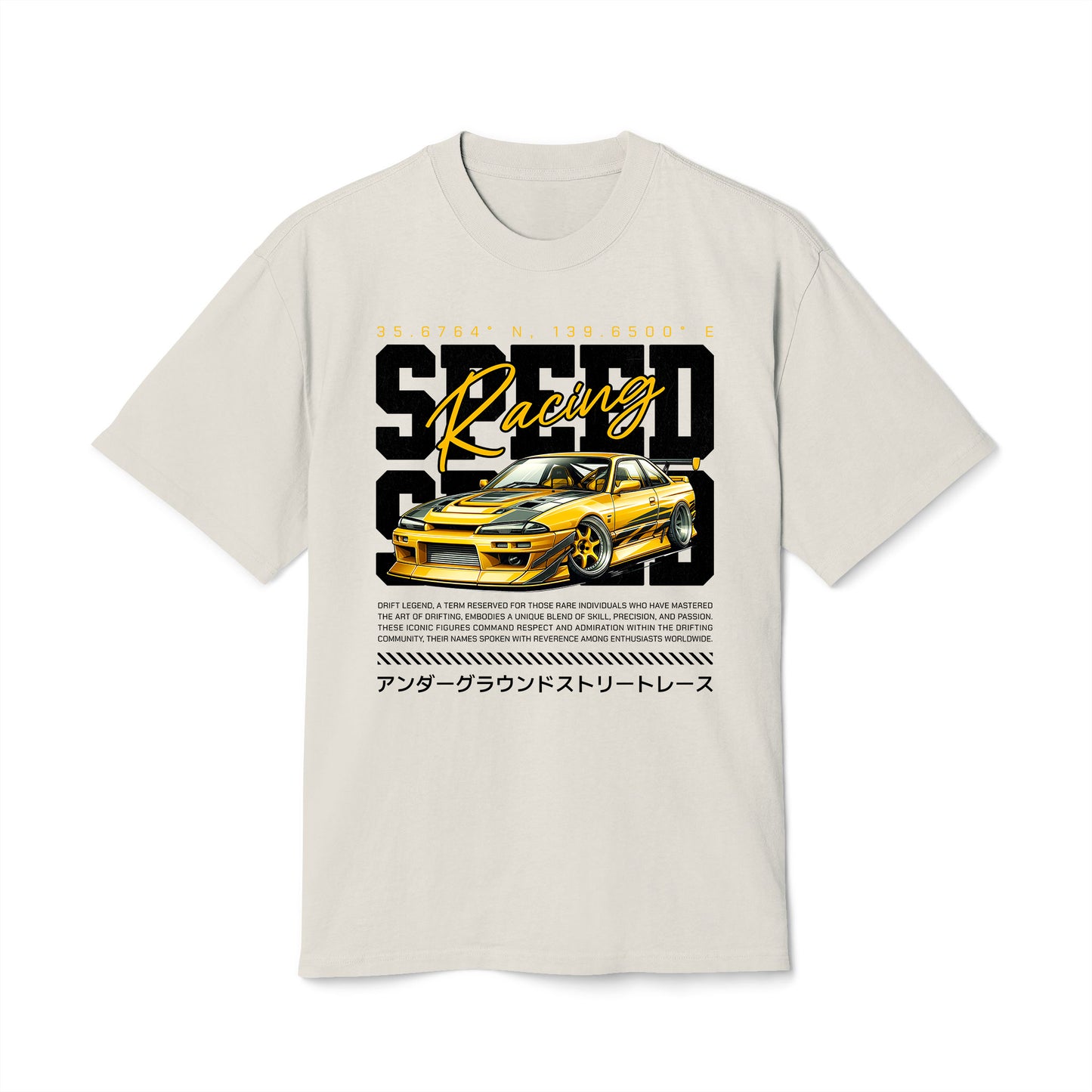 JDM Speed Racing - Oversized Heavy Feaded Tee - Front Print
