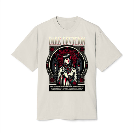 Dark Devotion - Oversized Heavy Feaded Tee - Front Print