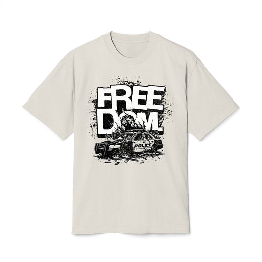 Freedom! - Oversized Heavy Feaded Tee - Front Print