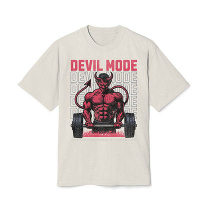 Devil Mode Bodybuilder - Oversized Heavy Feaded Tee - Front Print
