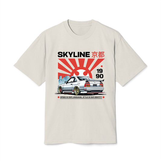 JDM Car Skyline - Oversized Heavy Feaded Tee - Front Print