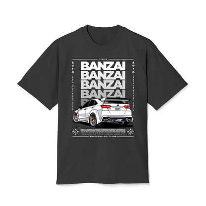 Banzai JDM Cars - Oversized Heavy Feaded Tee - Front Print
