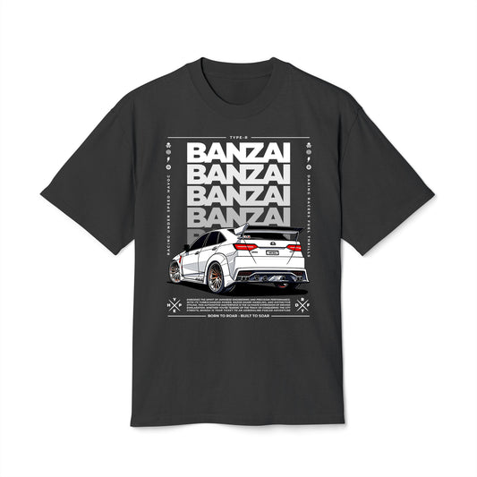 Banzai JDM Cars - Oversized Heavy Feaded Tee - Front Print