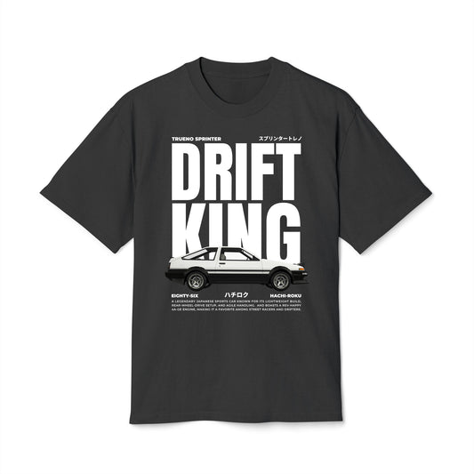 Drift King - Oversized Heavy Feaded Tee - Front Print