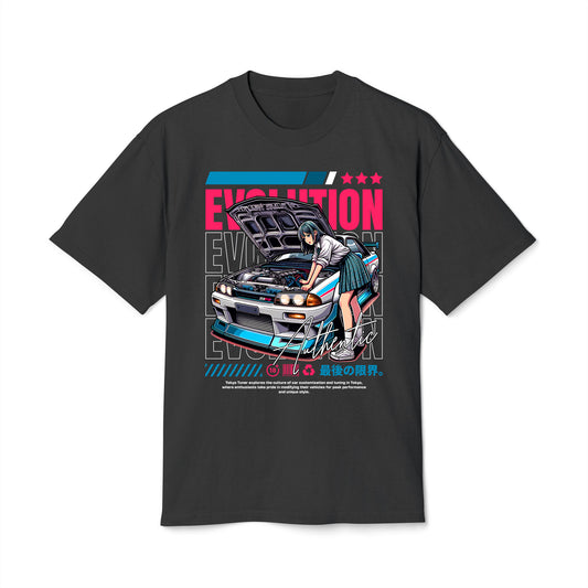 JDM Car Anime Girl - Oversized Heavy Feaded Tee - Front Print