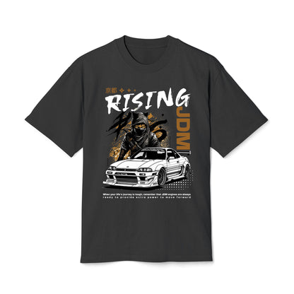 Rising Car - Oversized Heavy Feaded Tee - Front Print