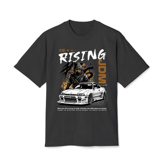 Rising Car - Oversized Heavy Feaded Tee - Front Print