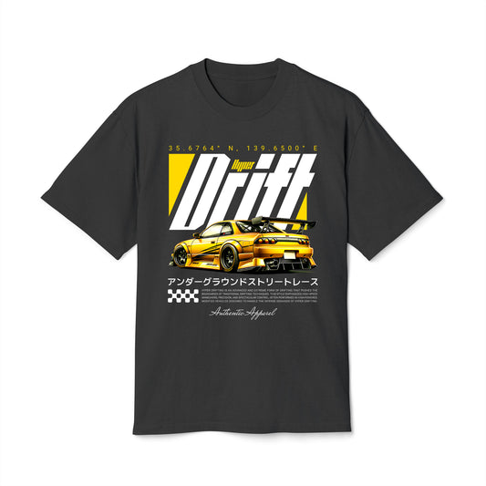 Hyper Drift Car - Oversized Heavy Feaded Tee - Front Print