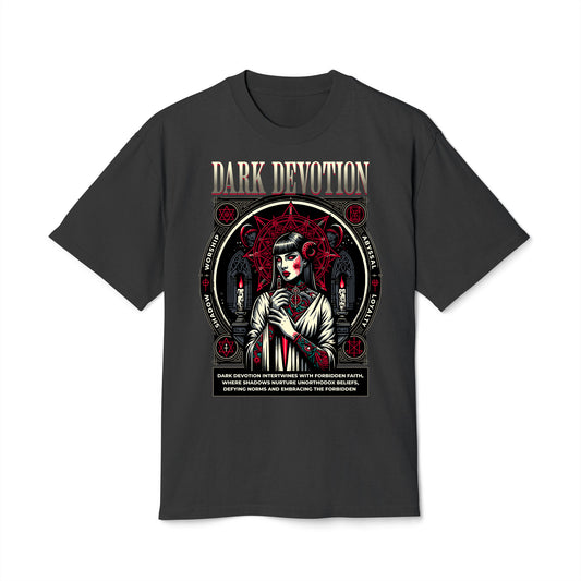 Dark Devotion - Oversized Heavy Feaded Tee - Front Print