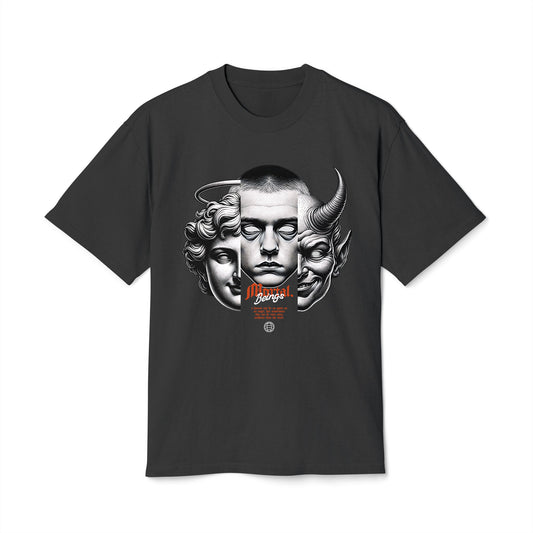 Mortal Beings - Oversized Heavy Feaded Tee - Front Print