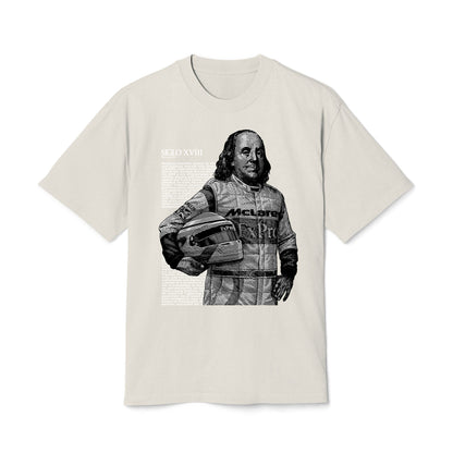 Benjamin Franklin - Oversized Heavy Feaded Tee - Front Print