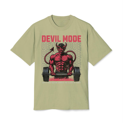 Devil Mode Bodybuilder - Oversized Heavy Feaded Tee - Front Print