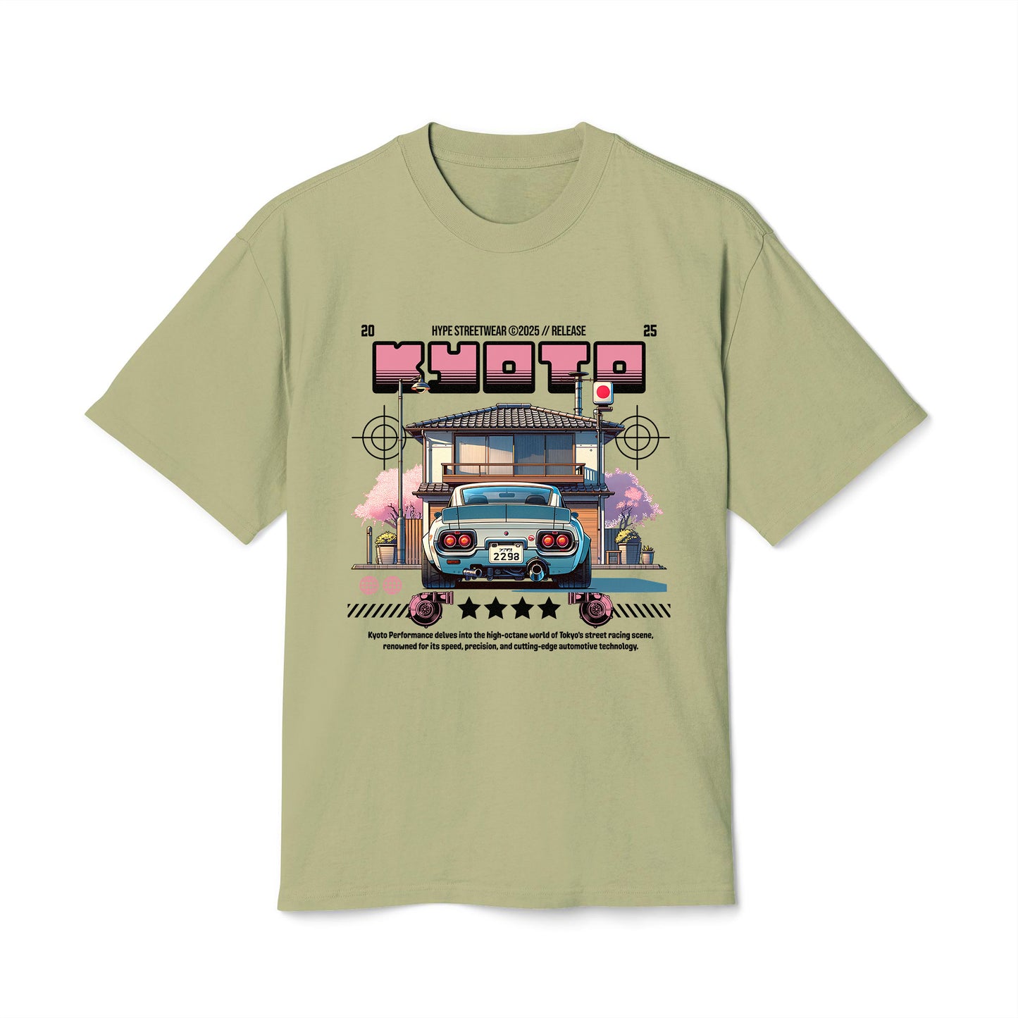 Kyoto Car - Oversized Heavy Feaded Tee - Front Print