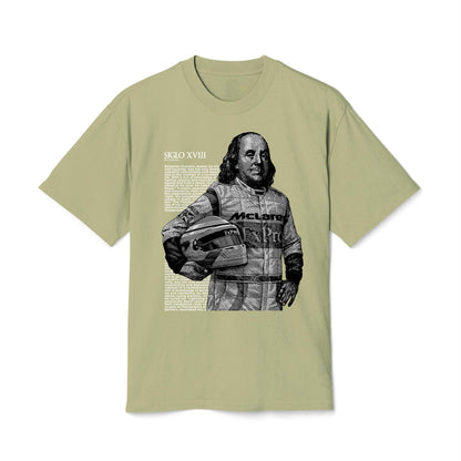 Benjamin Franklin - Oversized Heavy Feaded Tee - Front Print