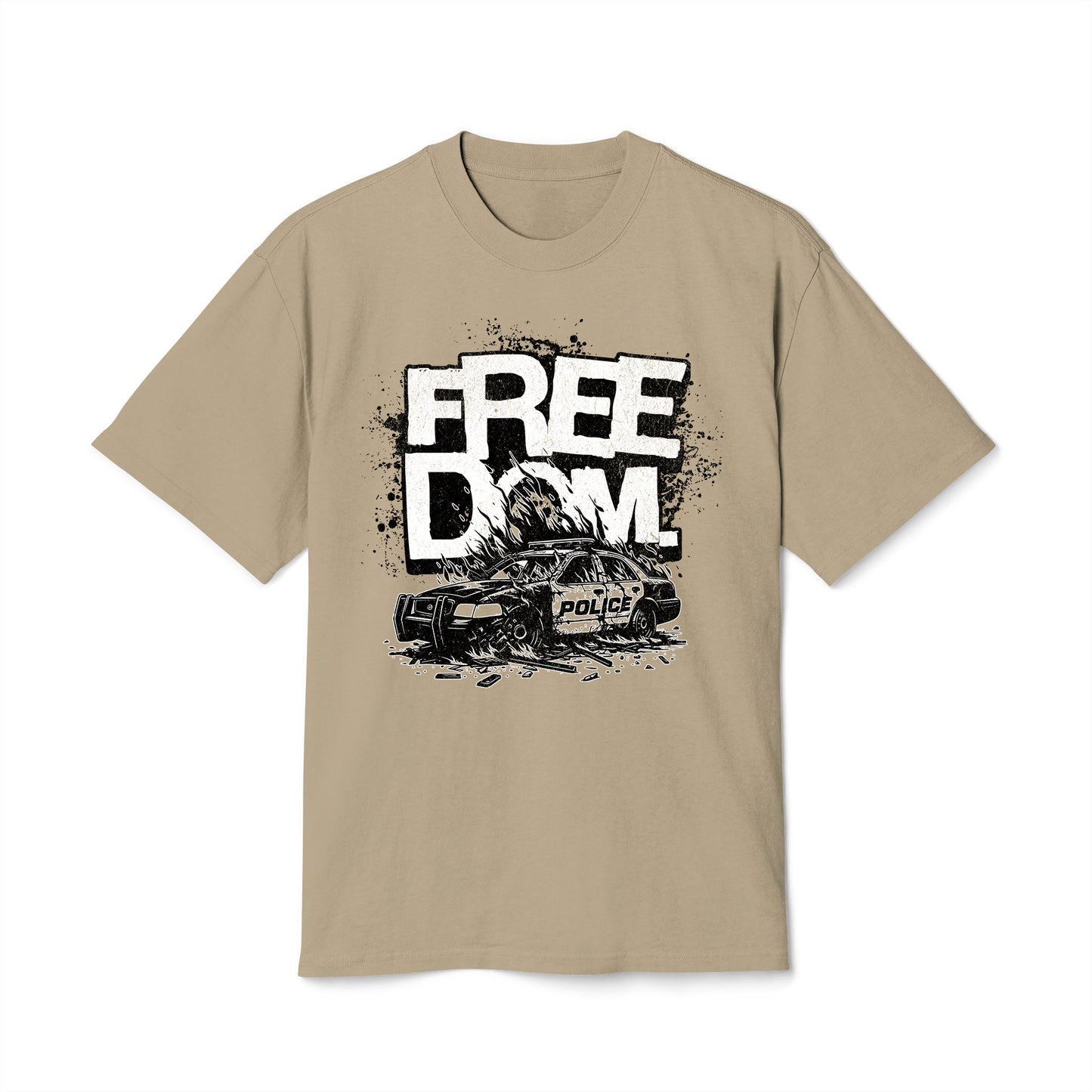 Freedom! - Oversized Heavy Feaded Tee - Front Print