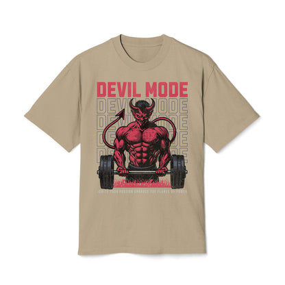 Devil Mode Bodybuilder - Oversized Heavy Feaded Tee - Front Print